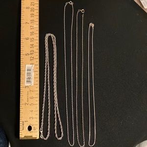 4 Sterling Silver Necklaces various lengths